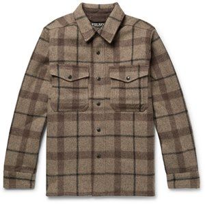 Filson Brown Plaid  Mackinaw Wool Jacket - 100% wool
